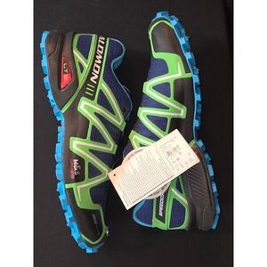 Salomon Speedcross 3 CS Mens Trail Running Shoes Blue Green Size 11.5 US